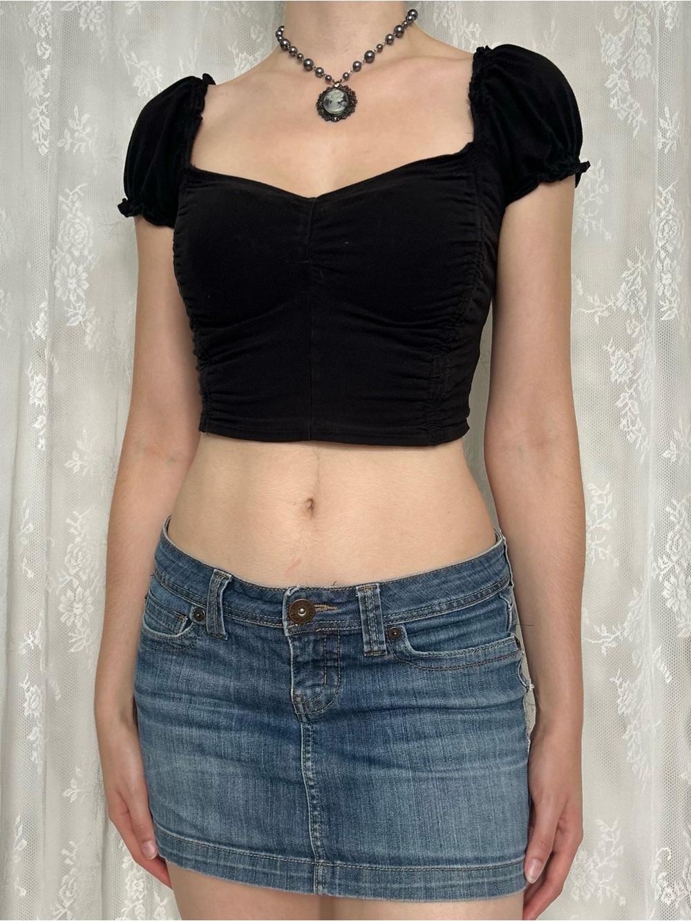 Y2K 2000s Low Rise Denim Mini Skirt